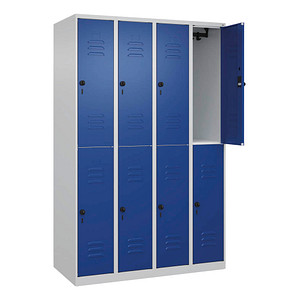 CP Spind Classic Plus lichtgrau, enzianblau 080300-40 S10003, 8 Schließfächer 120,0 x 50,0 x 185,0 cm