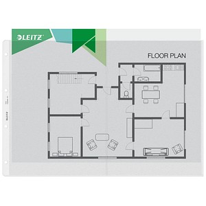 LEITZ Prospekthüllen DIN A3 quer transparent glatt 0,13 mm, 50 St.
