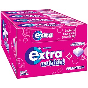 extra® for Kids Bubblegum Kaugummis 12x 8 Dragees, 12 St.