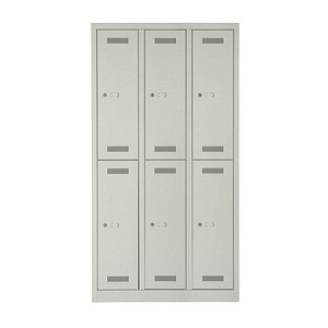BISLEY Spind MonoBloc ML09T2 lichtgrau ML09T2645, 6 Schließfächer 90,0 x 50,0 x 170,0 cm