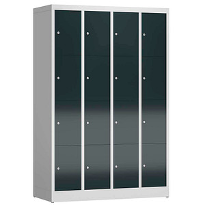 ClassiX Schließfachschrank anthrazit, lichtgrau X-520448, 16 Schließfächer 118,5 x 50,0 x 180,0 cm