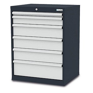 Simplaflex® Systemeinrichter C-Line Schubladenschrank anthrazit 6 Schubladen 70,0 x 57,5 x 92,0 cm, 1 St.
