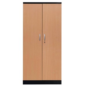 Gürkan Stahlschrank 100125 tiefschwarz, buche 4 Fachböden 92,0 x 42,0 x 195,0 cm, aufgebaut, 1 St.