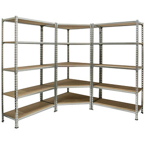 Simonrack Schwerlast-Weitspannregal MADERCLICK CORNER 5 8425437135446 silber 180,0 x 50,0 x 180,0 cm