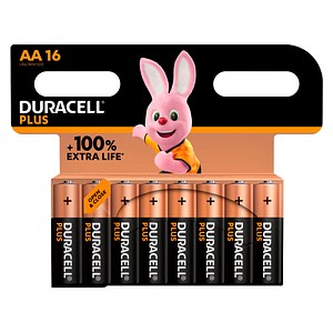 DURACELL Batterien PLUS Alkali-Mangan Mignon AA 1,5 V, 16 St.