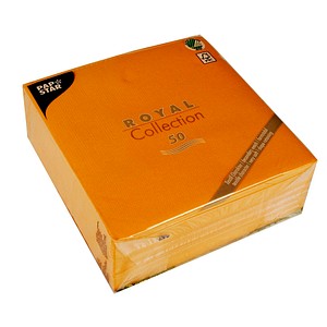 PAPSTAR Servietten orange 3-lagig 40,0 x 40,0 cm, 50 St.