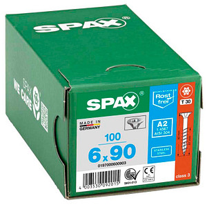 SPAX® Universalschrauben T30 Senkkopf Edelstahl A2 90mm  x 6 mm, 100 St.