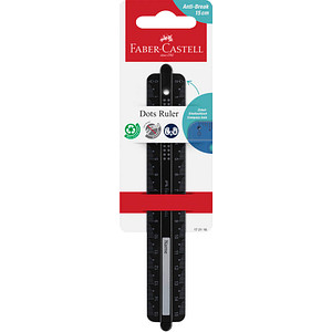 FABER-CASTELL Lineal Dots 15,0 cm, schwarz