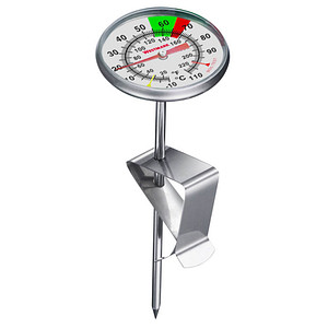 WESTMARK Milch-Thermometer mit Clip Kerntemperatur-Lebensmittelthermometer silber