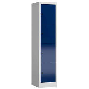 ClassiX Schließfachschrank enzianblau, lichtgrau X-523411, 4 Schließfächer 41,5 x 50,0 x 180,0 cm