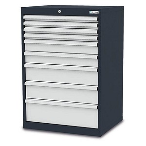 Simplaflex® Systemeinrichter C-Line Schubladenschrank anthrazit 9 Schubladen 70,0 x 57,5 x 102,0 cm, 1 St.