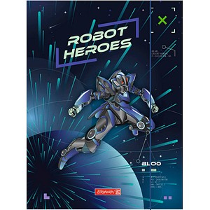 BRUNNEN Sammelmappe ROBOT HEROES DIN A3 dunkelblau, mint, 1 St.