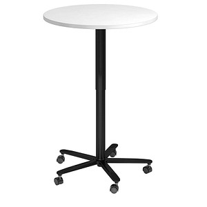 HAMMERBACHER VST08 Stehtisch höhenverstellbar rund Spanplatte weiß 80,0 x 80,0 x 72,0 - 114,0 cm, 1 St.