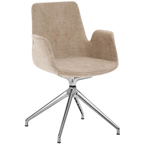 Mayer Besuchersessel myHELIOS hellbraun Aluminium poliert Stoff 58,0 x 55,0 x 88,0 cm, 1 St.