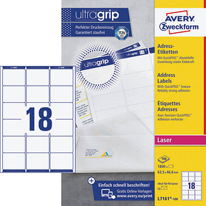 AVERY Zweckform Etiketten weiß 63,5 x 46,6 mm, 100 Blatt