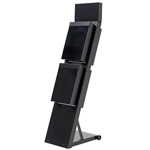 update displays Prospektständer Outdoor BLACK schwarz DIN A4 2 Fächer 33,9 x 39,4 x 125,6 cm, 1 St.