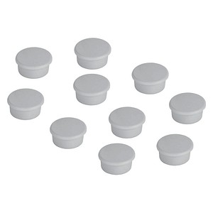 FRANKEN Haftmagnet Magnete grau, Kunststoff Ø 1,3 x 0,7 cm, 10 St.