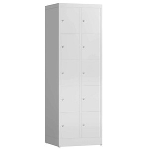 ClassiX Schließfachschrank lichtgrau X-520520, 10 Schließfächer 59,0 x 50,0 x 180,0 cm