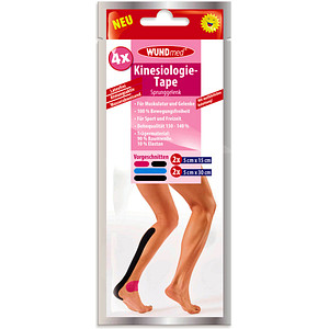 WUNDmed® Tape Kinesiologie Tape Sprunggelenk 04-050 blau 5,0 cm, 4 St.