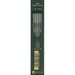 FABER-CASTELL TK 9071 Fallminen-Bleistiftminen schwarz 2B 2,0 mm, 10 St.