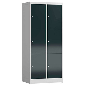 ClassiX Schließfachschrank anthrazit, lichtgrau X-523328, 6 Schließfächer 80,0 x 50,0 x 180,0 cm