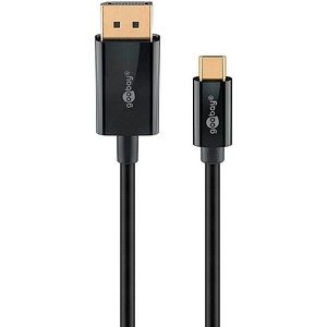 goobay USB-C 3.1/DisplayPort Kabel 3,0 m schwarz, 1 St.