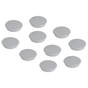 FRANKEN Haftmagnet Magnete grau, Kunststoff Ø 2,4 x 0,7 cm, 10 St.