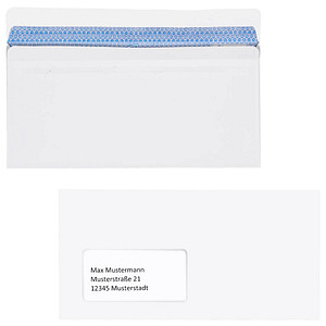 MAILmedia Briefumschläge Revelope® Professional DIN lang+ mit Fenster offset weiß selbstklebend 100 St.