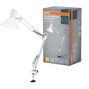 OSRAM Office Line Desk Retro Clip LED Tischlampe weiß 9 W mit Tischklemme