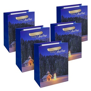 SIGEL Geschenktüten Christmas Chapel Large Motiv 18,0 x 23,0 cm, 5 St.
