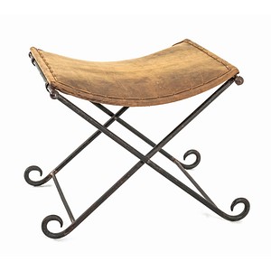 HAKU Möbel Wohnzimmer-Hocker 15957 erdbraun Leder, 1 St.