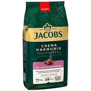 JACOBS CREMA HARMONIA ROUND & BALANCED Kaffeebohnen, Arabicabohnen kräftig, 1 kg