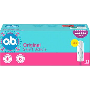 o.b. Tampons Original Ultra 2-in-1 Schutz für sehr starke Periode, 32 St.