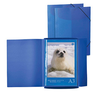 HERMA Zeichenmappen DIN A3 dunkelblau transparent, 3 St.