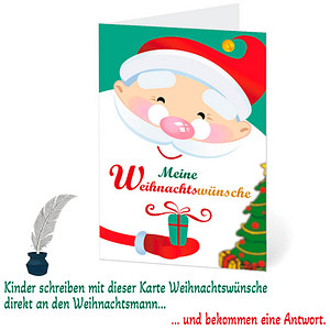 LUMA Weihnachtskarte Wünsche an den Weihnachtsmann LUBI45 DIN B6, 1 St.