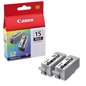 2 Canon 2x BCI-15 BK schwarz Tintenpatronen 2 Canon 2x BCI-15 BK schwarz Tintenpatronen