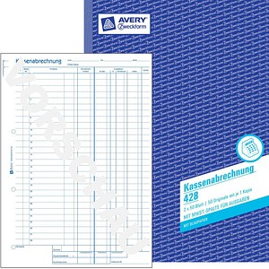 AVERY Zweckform Kassenabrechnung Formularbuch 428, 1 St.