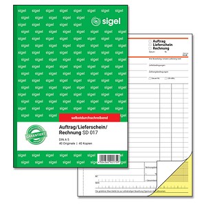 SIGEL Auftrag/Lieferscheine /Rechnungen Formularbuch SD017