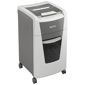LEITZ IQ Autofeed Small Office 300 Aktenvernichter mit Partikelschnitt P-5, 2 x 15 mm, bis 300 Blatt, weiß