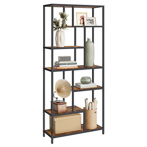 VASAGLE Bücherregal braun, schwarz 80,0 x 30,0 x 180,0 cm, 1 St.