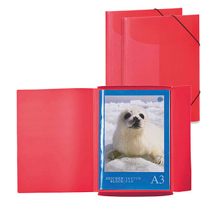 HERMA Zeichenmappen DIN A3 rot transparent, 3 St.