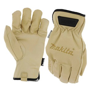 makita unisex Arbeitshandschuhe Leder beige Größe 9, 1 Paar