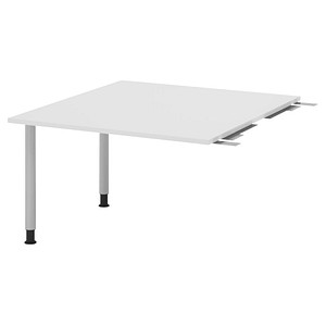 HAMMERBACHER Verbindungsplatte höhenverstellbar KT12C weiß, silber rechteckig 120,0 x 130,0 x 72,0 - 74,0 cm