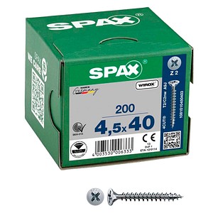 SPAX® Universalschrauben Z2 Senkkopf WIROX 1081010450403 4,5 mm x 40 mm, 200 St.