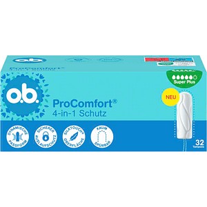 o.b. Tampons ProComfort Super Plus 4-in-1 Schutz für sehr starke Periode, 32 St.