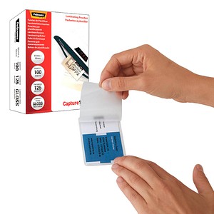 Fellowes Capture125 Laminierfolien glänzend für Ausweisformat 125 micron, 100 St.