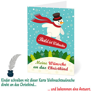 LUMA Weihnachtskarte Wünsche an das Christkind LUBI46 DIN B6, 1 St.