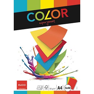ELCO Kopierpapier Color farbsortiert DIN A4 80 g/qm 200 Blatt
