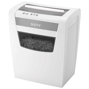 LEITZ IQ Office S Aktenvernichter mit Partikelschnitt P-4, 4 x 28 mm, bis 12 Blatt, weiß