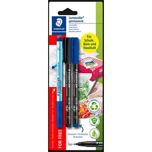 STAEDTLER Lumocolor Folienstifte farbsortiert permanent, 2 St.
